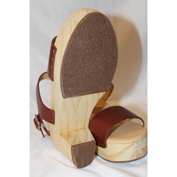 Nisolo Women's All Day Open Toe Wood Clog Sandal US 7 NIB $170 BRANDY - Picture 8 of 8